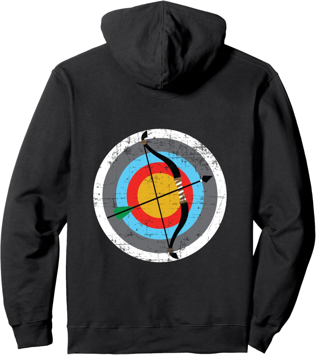Bogenschiessen Bogenschütze Pfeil & Bogen Zielscheibe Archery Pullover Hoodie