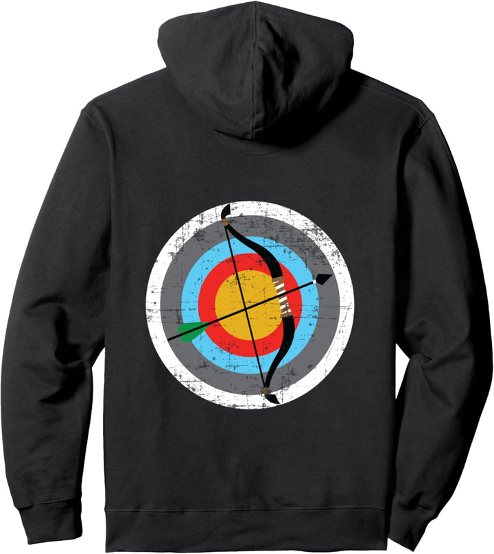Bogenschiessen Bogenschütze Pfeil & Bogen Zielscheibe Archery Pullover Hoodie