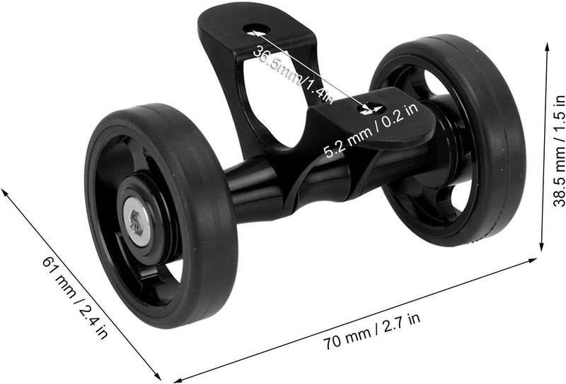 Fahrradschutzblech Easywheel Ersatz, Doppelrad Schutzblechrollen Räder für Brompton Faltrad Schwarz,