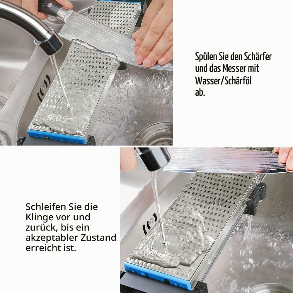 QZATACAEN Diamond Flattening Stone Lapping Plate Double Sided (400 &amp; 1200) Grit Diamond Sharpening P