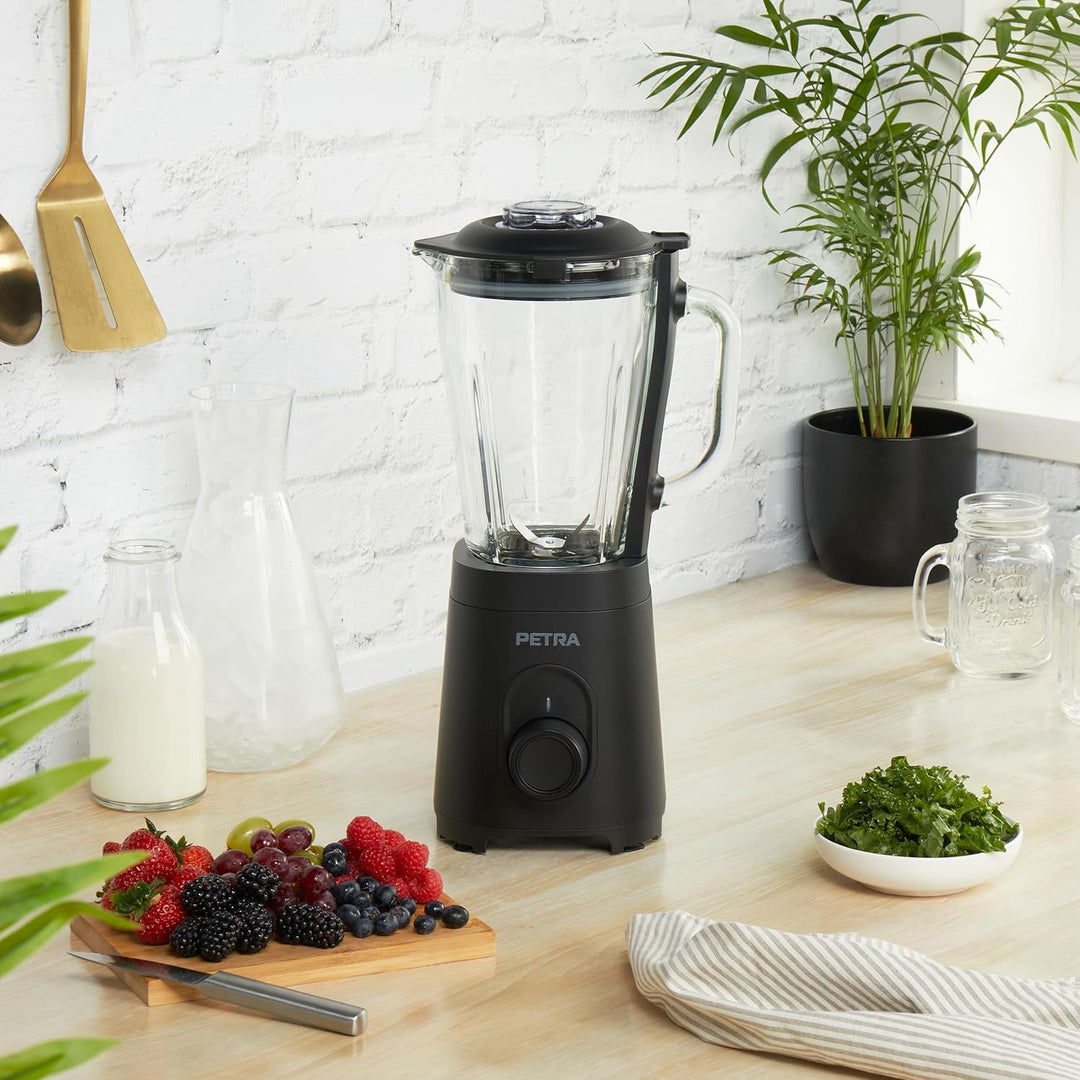 Petra Standmixer Glas 1,5L, Smoothie Maker & Mixer für Küche, Hochleistungsmixer mit Impulsfunktion,