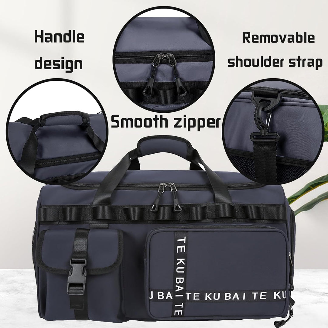 AUNGKWANG Reisetasche Damen Herren, 65L Wasserabweisende Sporttasche, Large Capacity Reise Tasche Gy