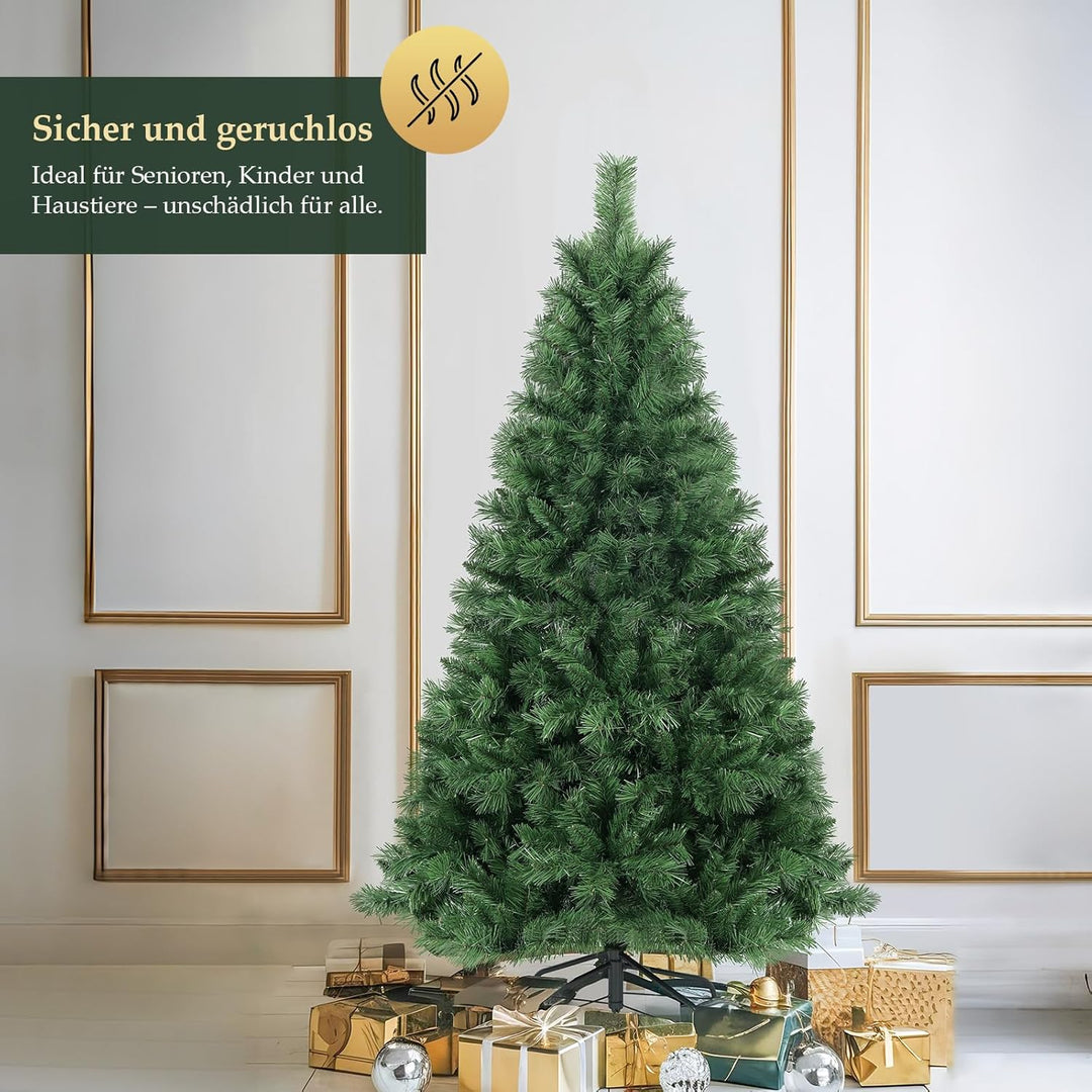 SALCAR Künstlicher Weihnachtsbaum 150 cm, Tannenbaum Künstlich mit Handschuhen und Metallständer, Ch