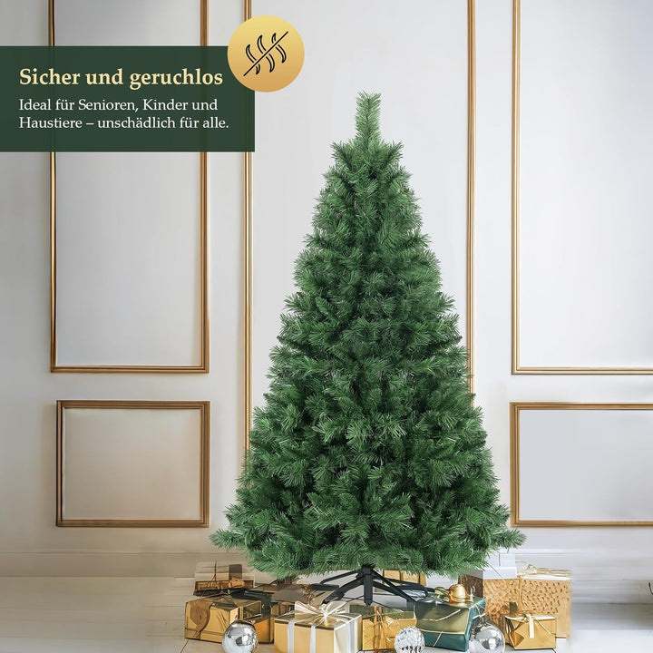 SALCAR Künstlicher Weihnachtsbaum 150 cm, Tannenbaum Künstlich mit Handschuhen und Metallständer, Ch