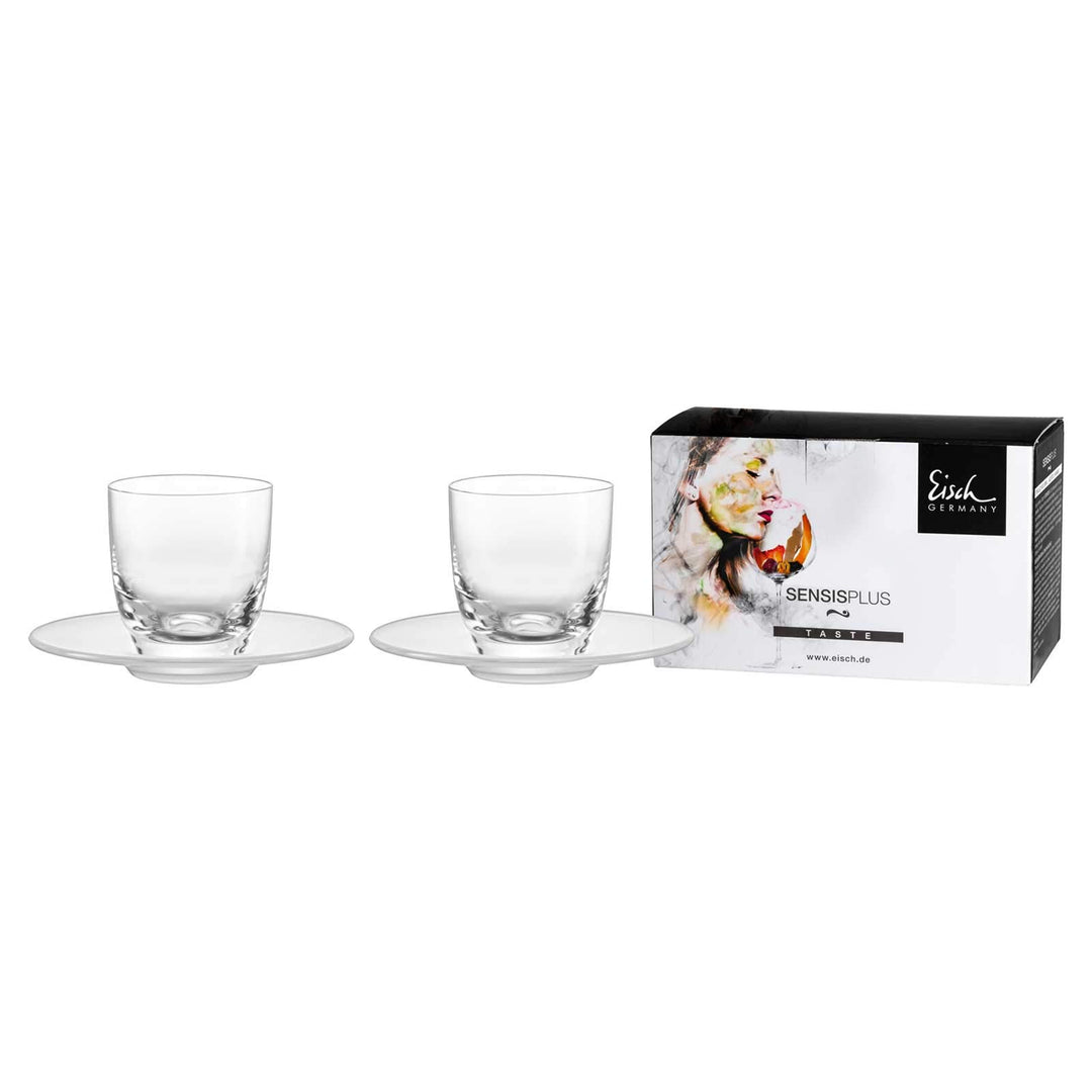 Set 2 Espressobecher 100ml mit satiniertem Teller 109/6 -im Geschenkkarton- SUPERIOR SENSIS PLUS Eis