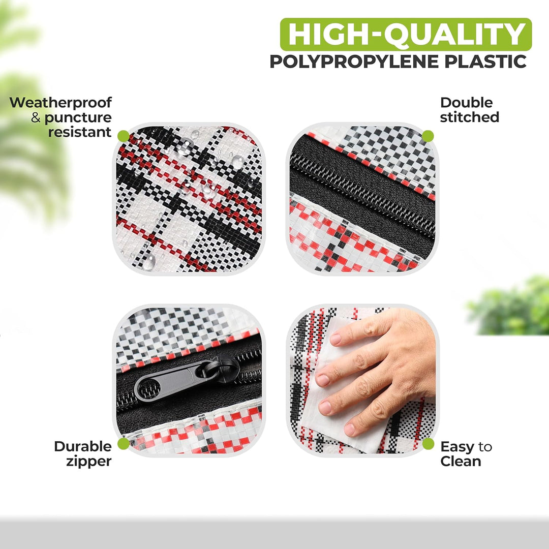 Pro-Lux 8 Stück extra grosse Wäscheaufbewahrung Einkaufstaschen stark langlebig – XXL Umzugstaschen