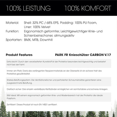 O'NEAL Knieprotektor | Park FR Carbon Knee Guard Knieschoner MTB & MX I BMX MTB Downhill I Leichtgew