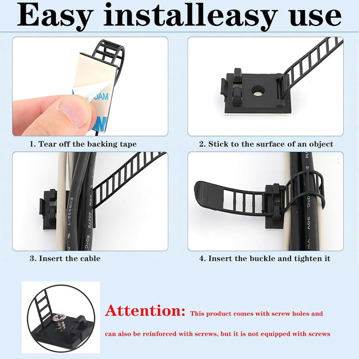 kabelhalter,Schreibtisch-Draht-Organizer Kabelbinder selbstklebende Kabelclips Kabelmanagement Kabel