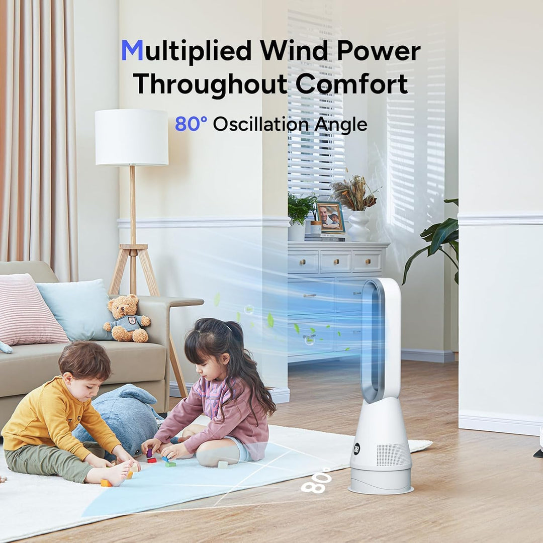 Turmventilator & Heizlüfter (25 Zoll) – 3-in-1, HEPA-Filter, 80° Oszillation, 8 Stufen, 9H Timer & F