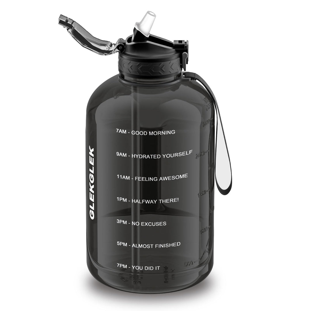 3L Trinkflasche mit Strohhalm, BPA Frei | Grosses Fassungsvermögen, Breite Öffnung, Fitnessstudio, T