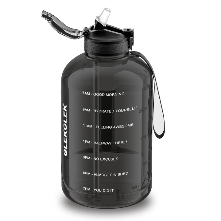 3L Trinkflasche mit Strohhalm, BPA Frei | Grosses Fassungsvermögen, Breite Öffnung, Fitnessstudio, T