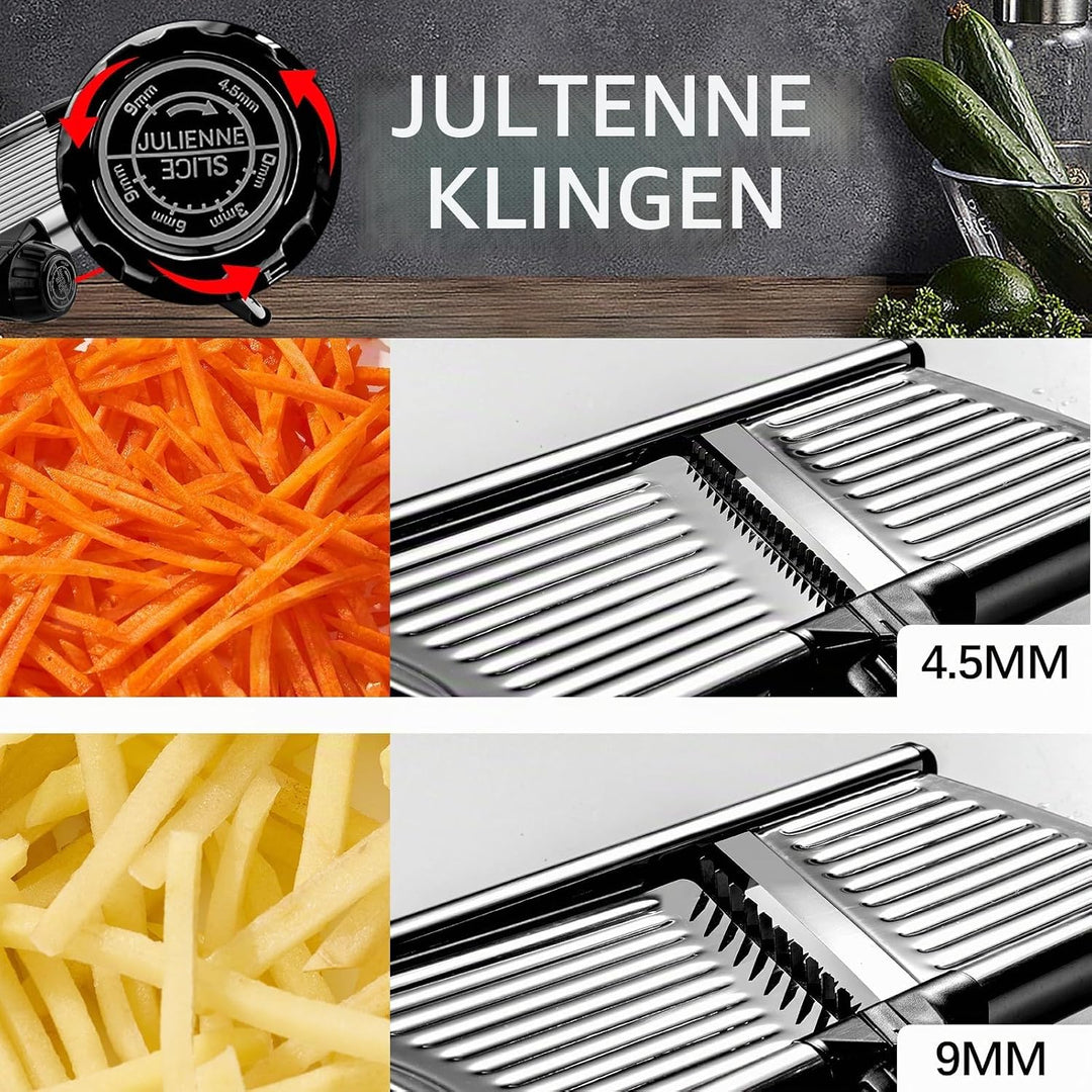 Mandolinenschneider, Gemüsehobel für Küche, Mandoline, Kartoffelhobel, Gemüseschneider, verstellbare
