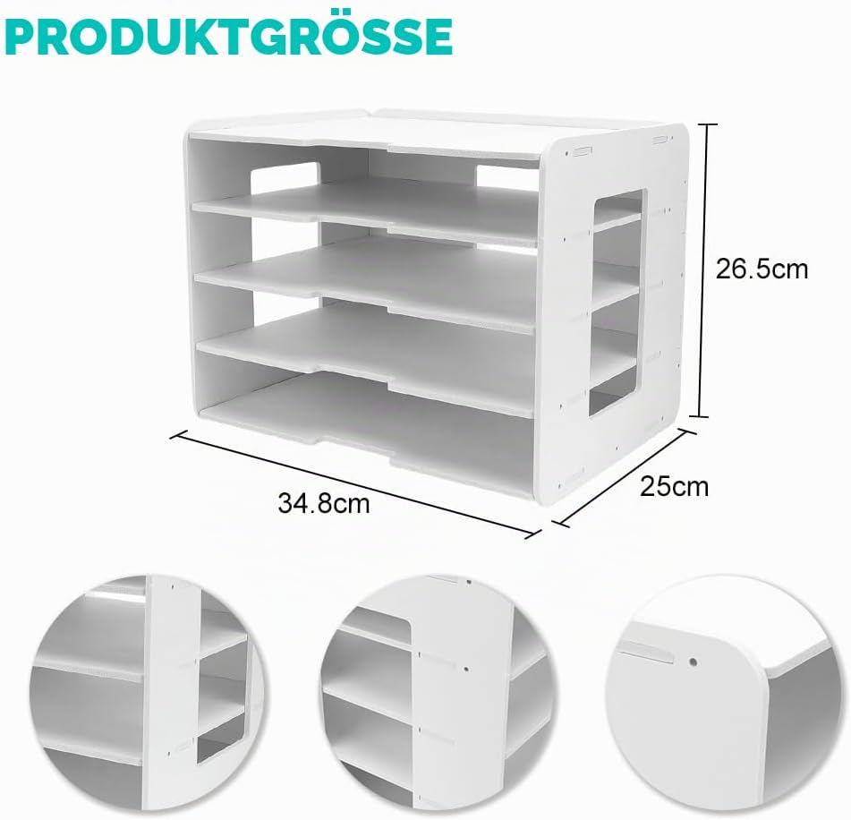 Umllpet Schreibtisch Organizer Briefablage, Stapelbares Dokumentenablage, A4 Papier Aktenaufbewahrun