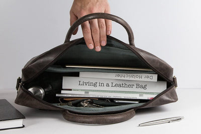 HOLZRICHTER BERLIN Briefcase Aktentasche (M). Handgefertigte grosse Tragetasche, Laptoptasche und Um
