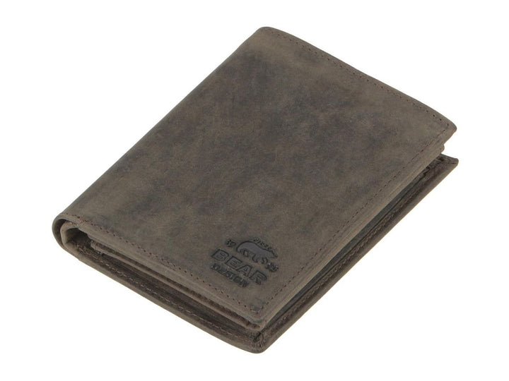 BEAR DESIGN Geldbörse Leder Geldbeutel Portemonnaie Herren braun 7 Kartenfächer Herrenbörse Dark Nat