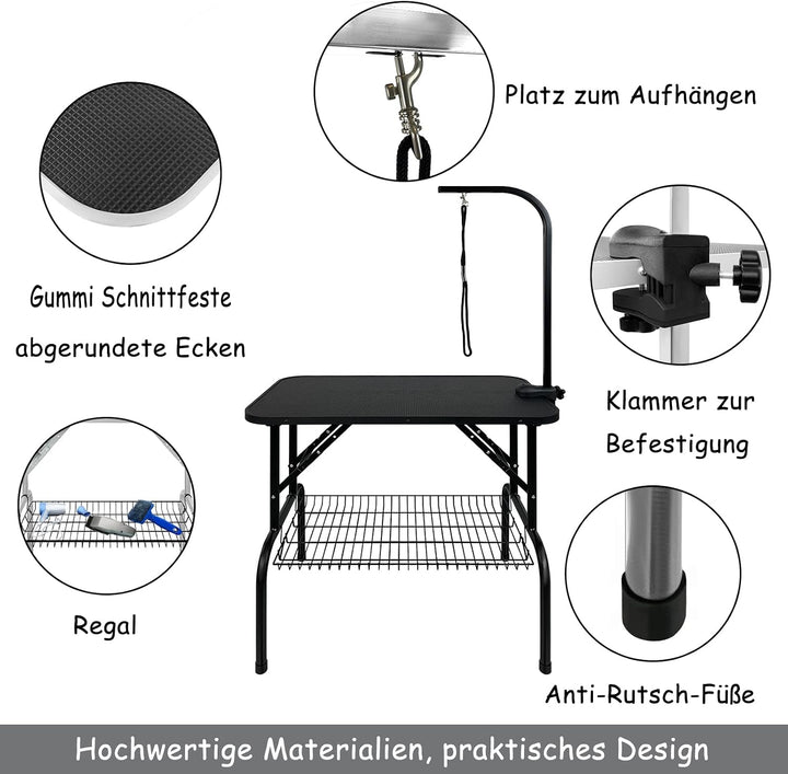 NAIZY Trimmtisch für Hunde Katzen Tierpflegetisch Höhenverstellbar Hundepflegetisch mit Unterkorb &amp;