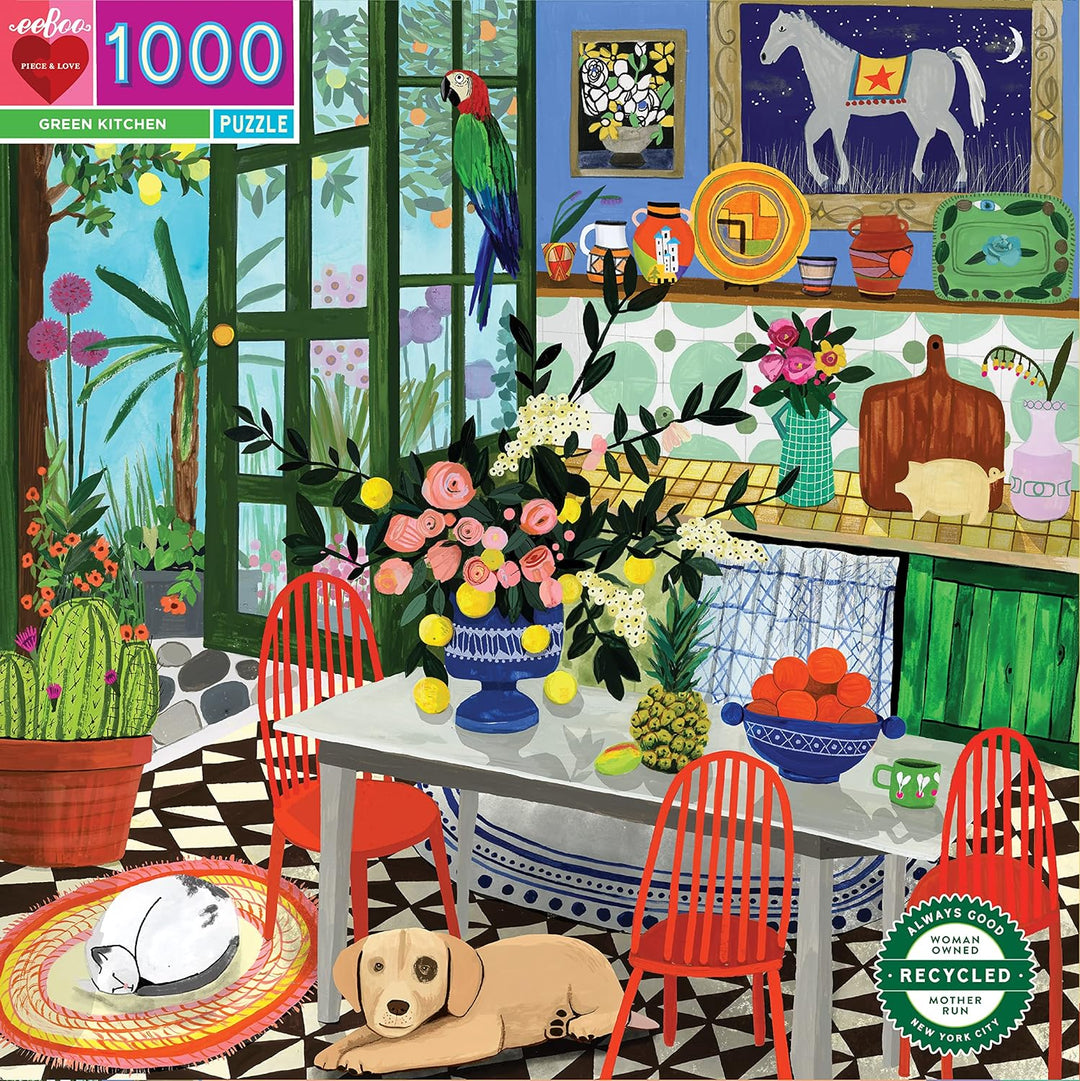 eeBoo - Puzzle 1000 pcs - Green Kitchen - (EPZTGNK)