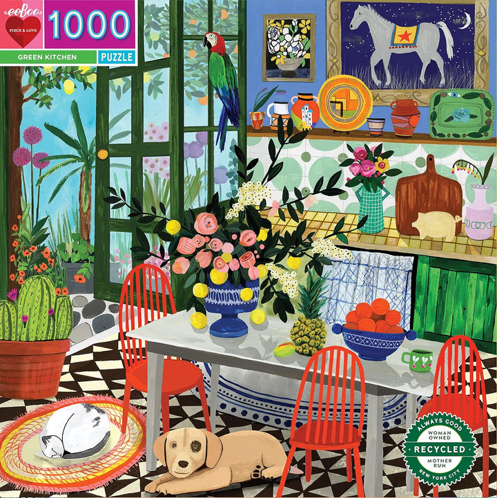 eeBoo - Puzzle 1000 pcs - Green Kitchen - (EPZTGNK)