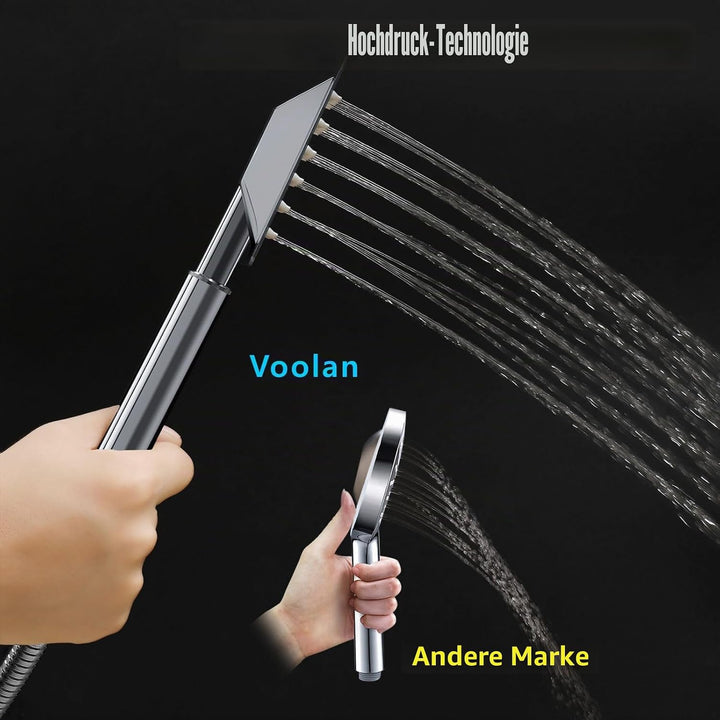 Handbrause Komplett aus Metall, Hochdruck-Duschköpfe von Voolan, Einfache Handbrause aus Nickel Gebü