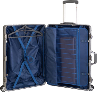 Travelhouse London Koffer Grau L-75cm · Alu-Rahmen · Polykarbonat Hartschale · Trolley Reisekoffer R