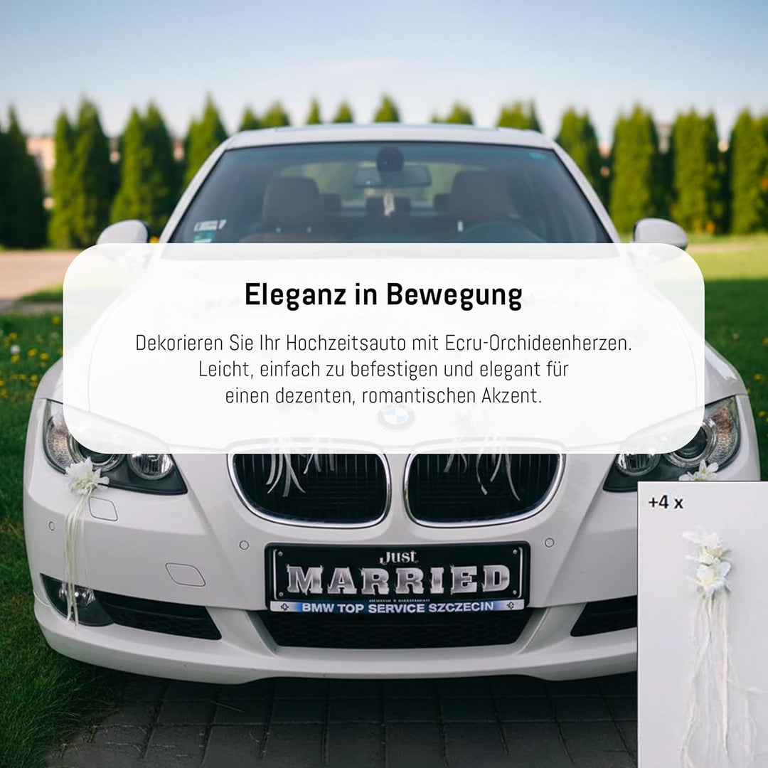 ORCHIDEEN Herzen Braut Paar Rose Deko Dekoration Hochzeit Car Auto Wedding ®Auto-schmuck Deko Girlan