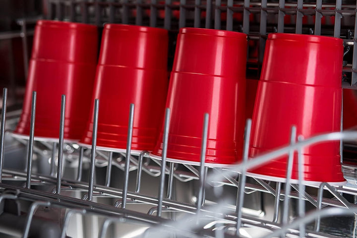 100 Stück Rote Partybecher; Wiederverwendbare Getränkebecher Red Cups Beer-Pong Saufbecher Trinkbech