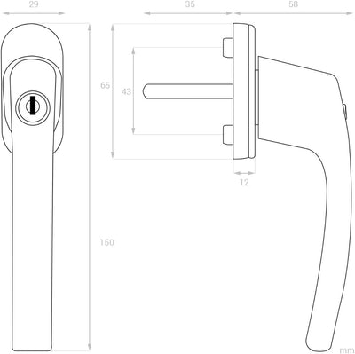 kwmobile Fenstergriff Aluminium abschliessbar 8X - Kindersicherung Fenstersicherung mit Schloss in S