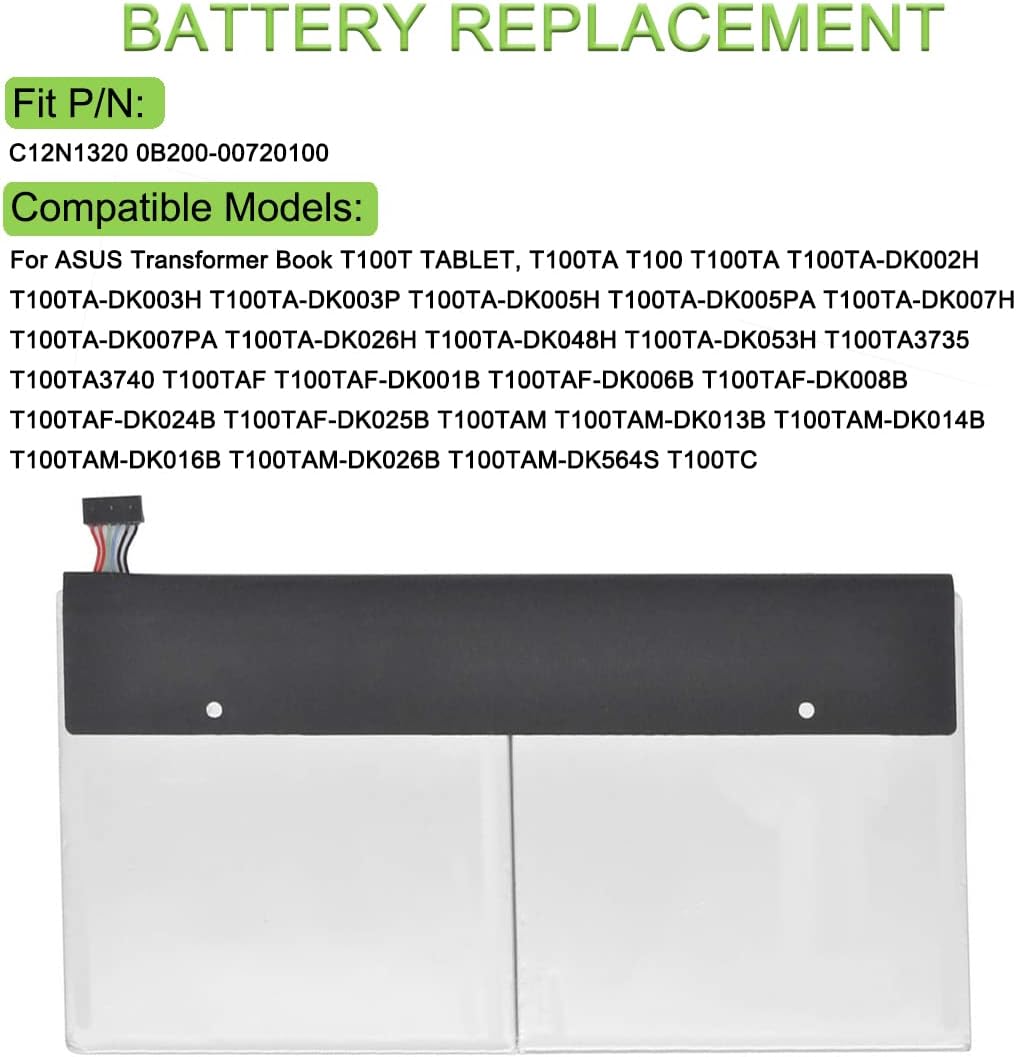 XITAIAN 3.8V 31Wh 8100mAh C12N1320 Ersatz Akku für ASUS Transformer Book T100T Tablet 0B200-00720300
