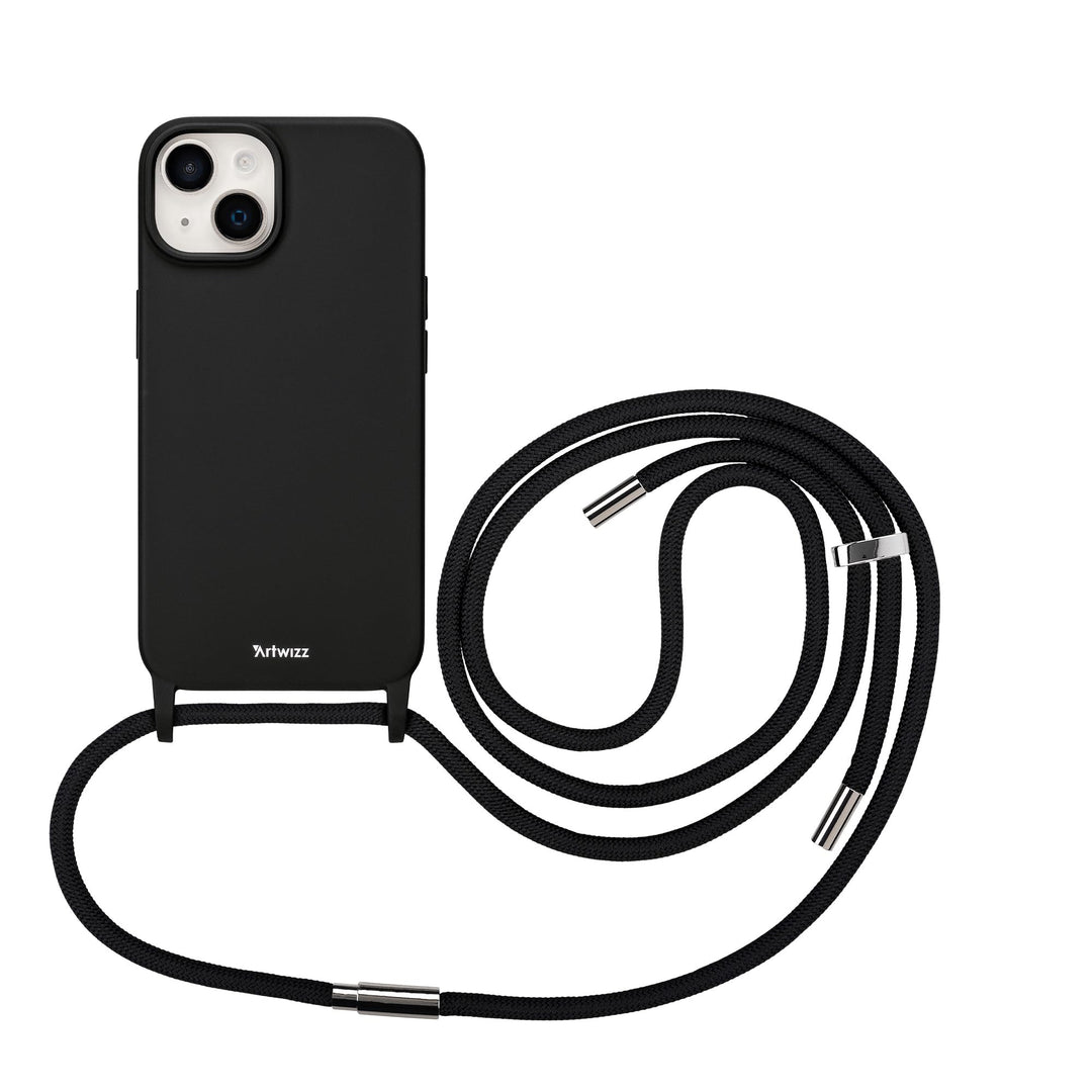 Artwizz HangOn Case kompatibel mit iPhone 14 - Elastische Schutzhülle aus Silikon als Handykette zum