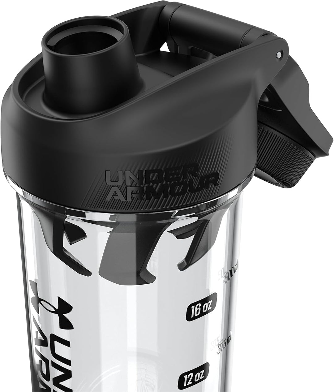 Under Armour UA Clarity Shaker-Flasche, 680 ml, transparent/schwarz, OSFA Durchsichtig / Schwarz, Du