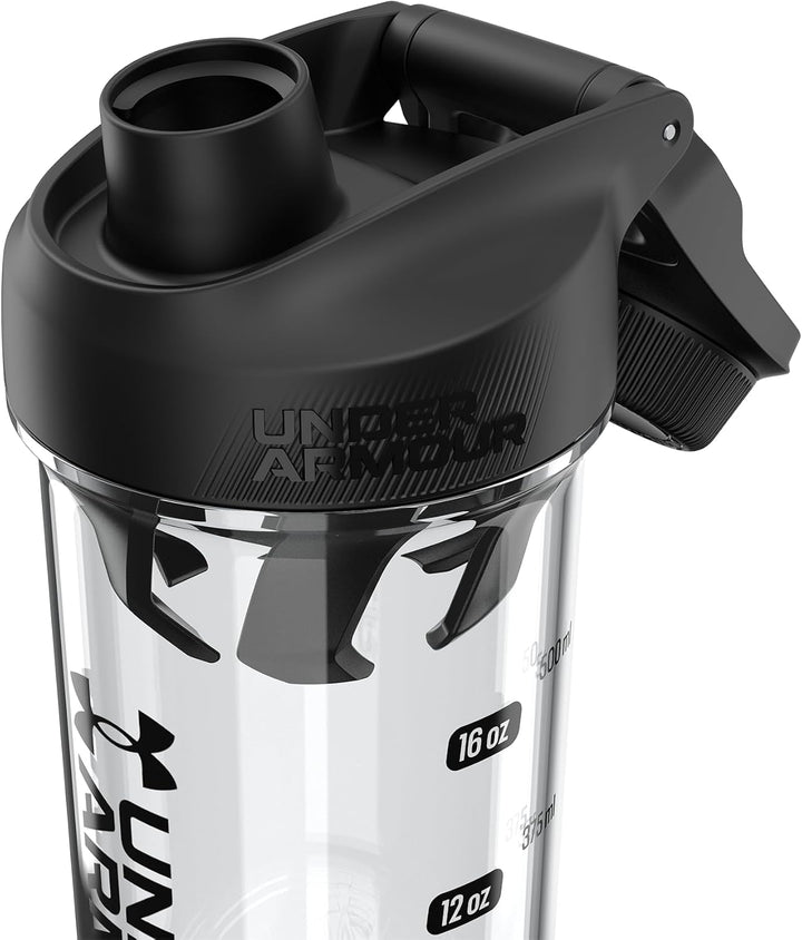 Under Armour UA Clarity Shaker-Flasche, 680 ml, transparent/schwarz, OSFA Durchsichtig / Schwarz, Du