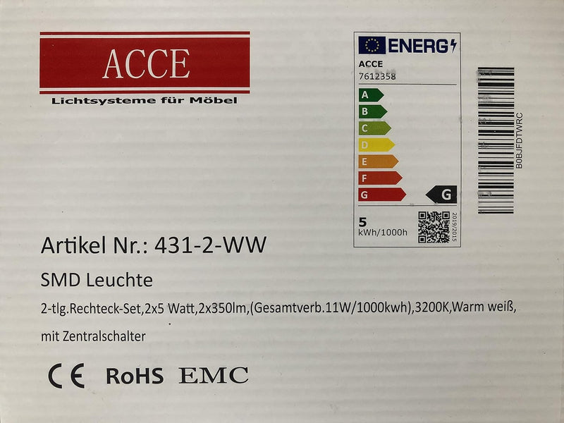 ACCE Super dünn und Aluminiumkörper LED Unterbauleuchte Küchen Möbel Leuchte Neutralweiss oder Warmw