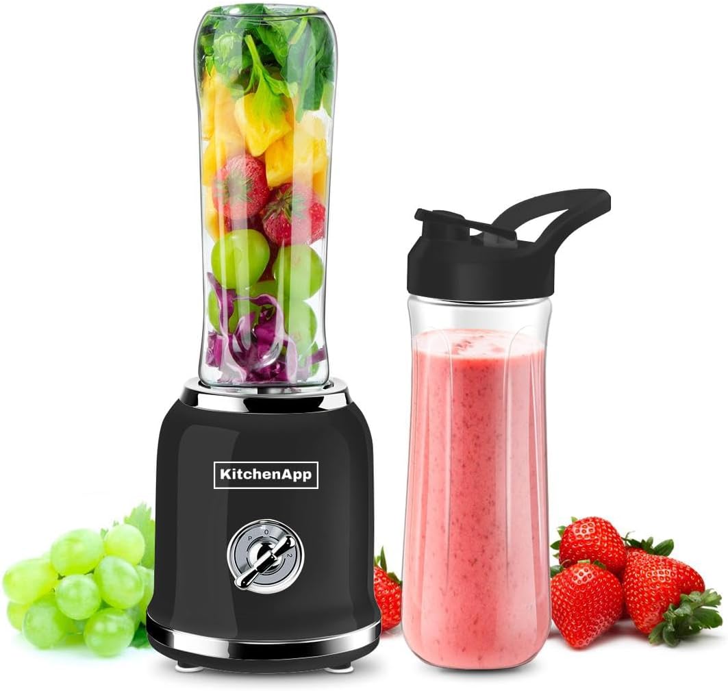 Kitchenapp | Retro-Nährstoffmixer zum Mitnehmen | 300 W BPA-freier Smoothiemaker | Tragbarer Mixer f