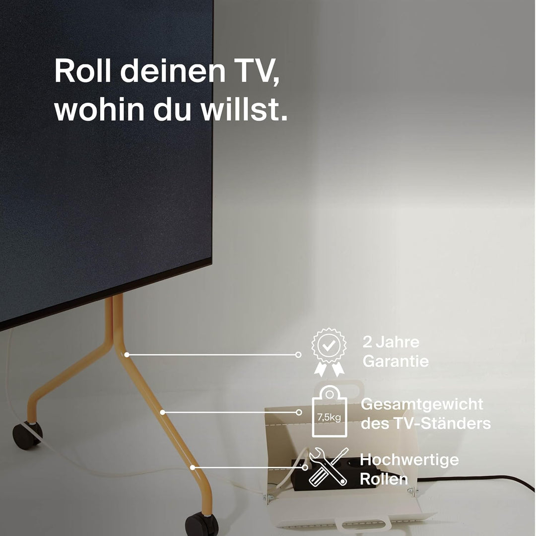 Pedestal Moon Rollin’ TV Ständer mit Rollen für Fernseher 40 bis 70 Zoll | Fernsehständer &amp; TV Wagen