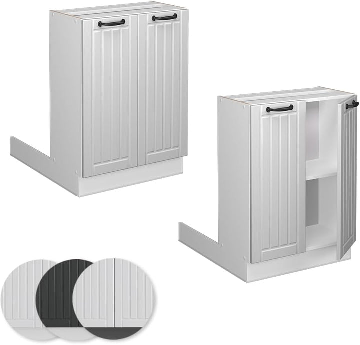 Vicco Kücheninsel Fame-Line, Weiss Landhaus/Weiss, 60 cm ohne Arbeitsplatte Weiss Landhaus Regalinse