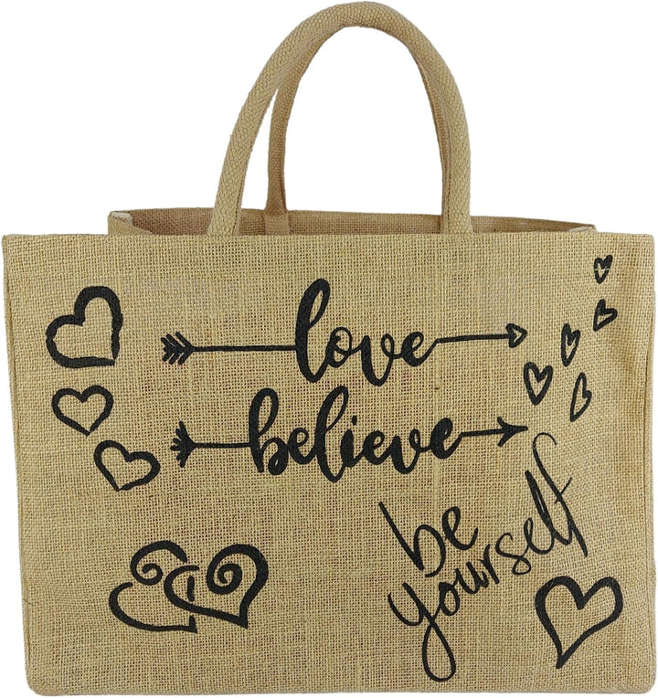 Domelo Damen gross Einkaufskorb, 100% Jute Vegan Tasche, Korb Jutetasche, Shopper Korbtasche, Shoppi