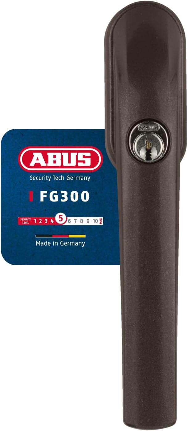 ABUS Fenstergriff abschliessbar FG300, gleichschliessend AL0125, braun, 373732 gleichschliessend / A