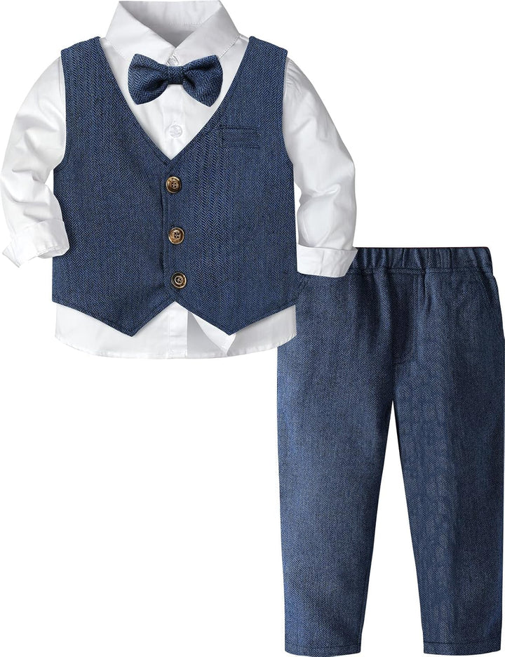 mintgreen Baby Junge Kleidung Formell Anzug Set Blau 4-5 Jahre, Blau 4-5 Jahre