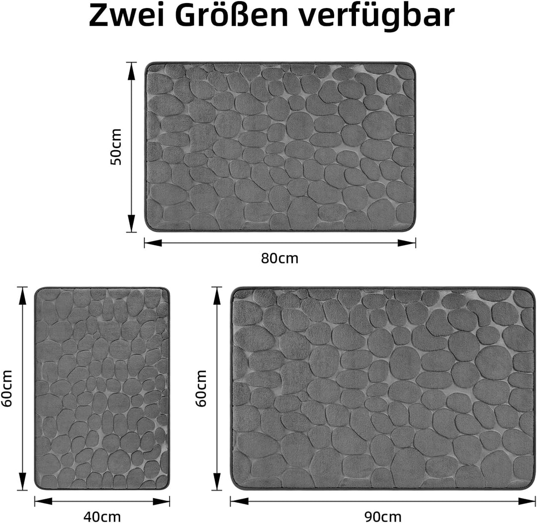 chakme Badematte Memoryschaum Badteppich Saugfähige Badvorleger Badezimmerteppich Duschmatte Deko Fu