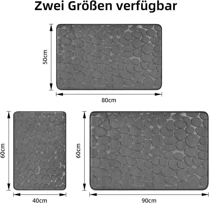 chakme Badematte Memoryschaum Badteppich Saugfähige Badvorleger Badezimmerteppich Duschmatte Deko Fu