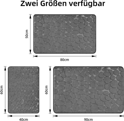 chakme Badematte Memoryschaum Badteppich Saugfähige Badvorleger Badezimmerteppich Duschmatte Deko Fu