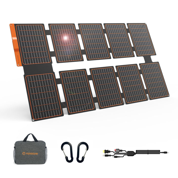 FlexSolar 100W Solarpanel Faltbar DC/QC 3.0 USB-A & PD3.0 USB-C Solarladegerät Monokristalline Solar