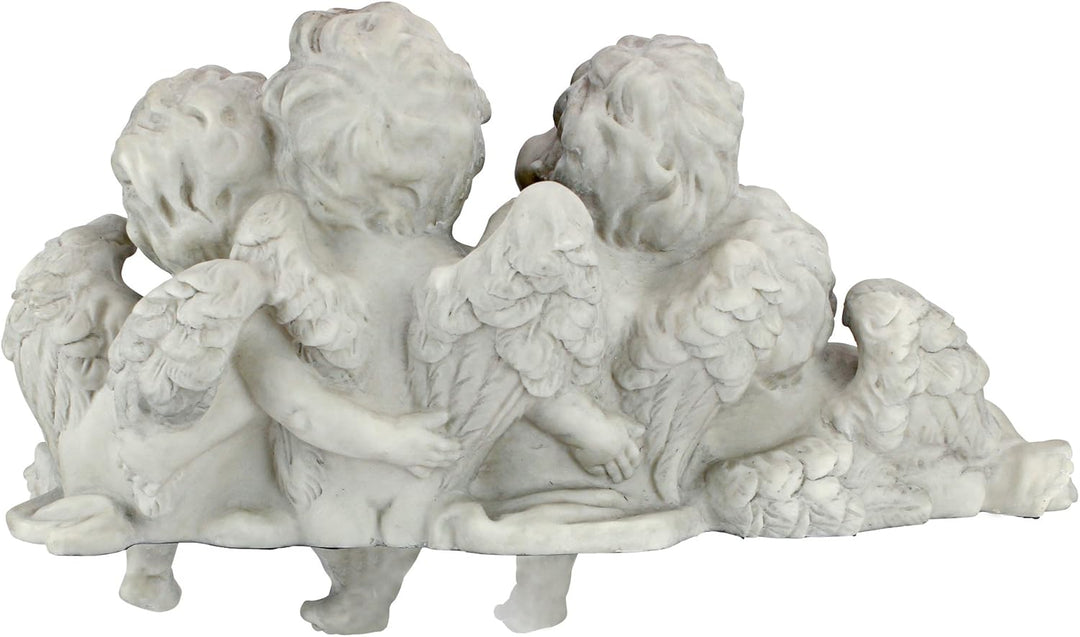 Design Toscano Figur Puttenkonklave Sitzende Engel, silber, 14 x 45,5 x 30,5 cm, SH380151 Regal sitz