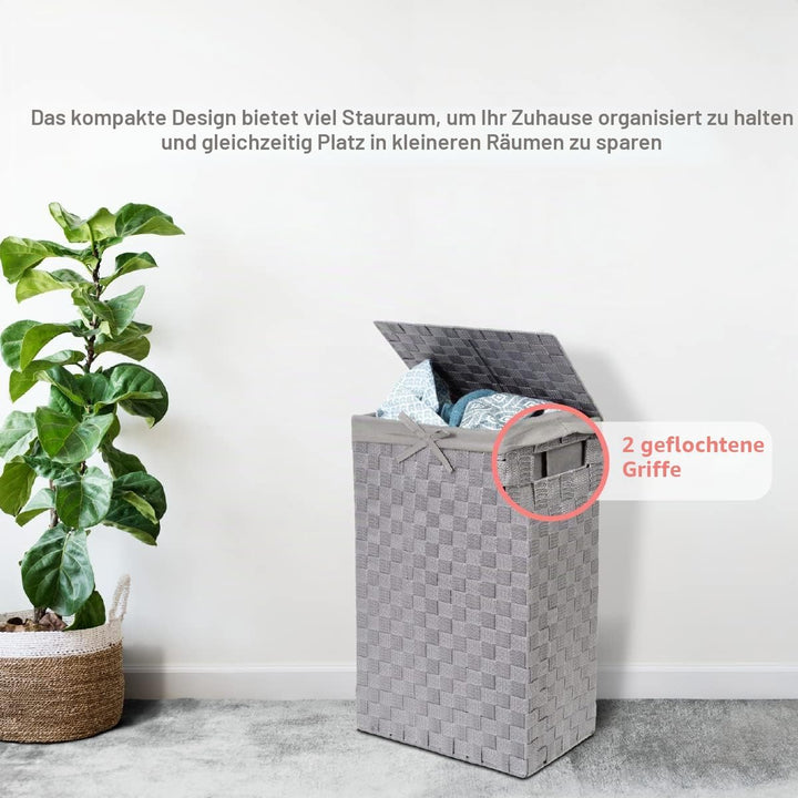 Compactor Wäschekorb Grau 25 x 38 x H.60 cm Praktisch,Elegant Grau, Praktisch,Elegant Grau
