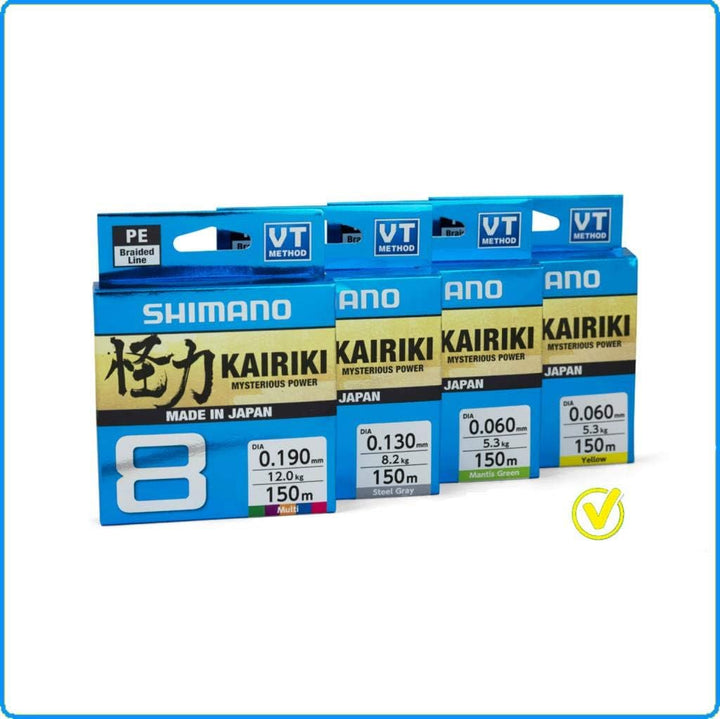 Shimano Kairiki 8, 300 Meter, Gelb, geflochtene Angelschnur, 59WPLA68R3 0.16mm / 10.3kg, 300m, 0.16m