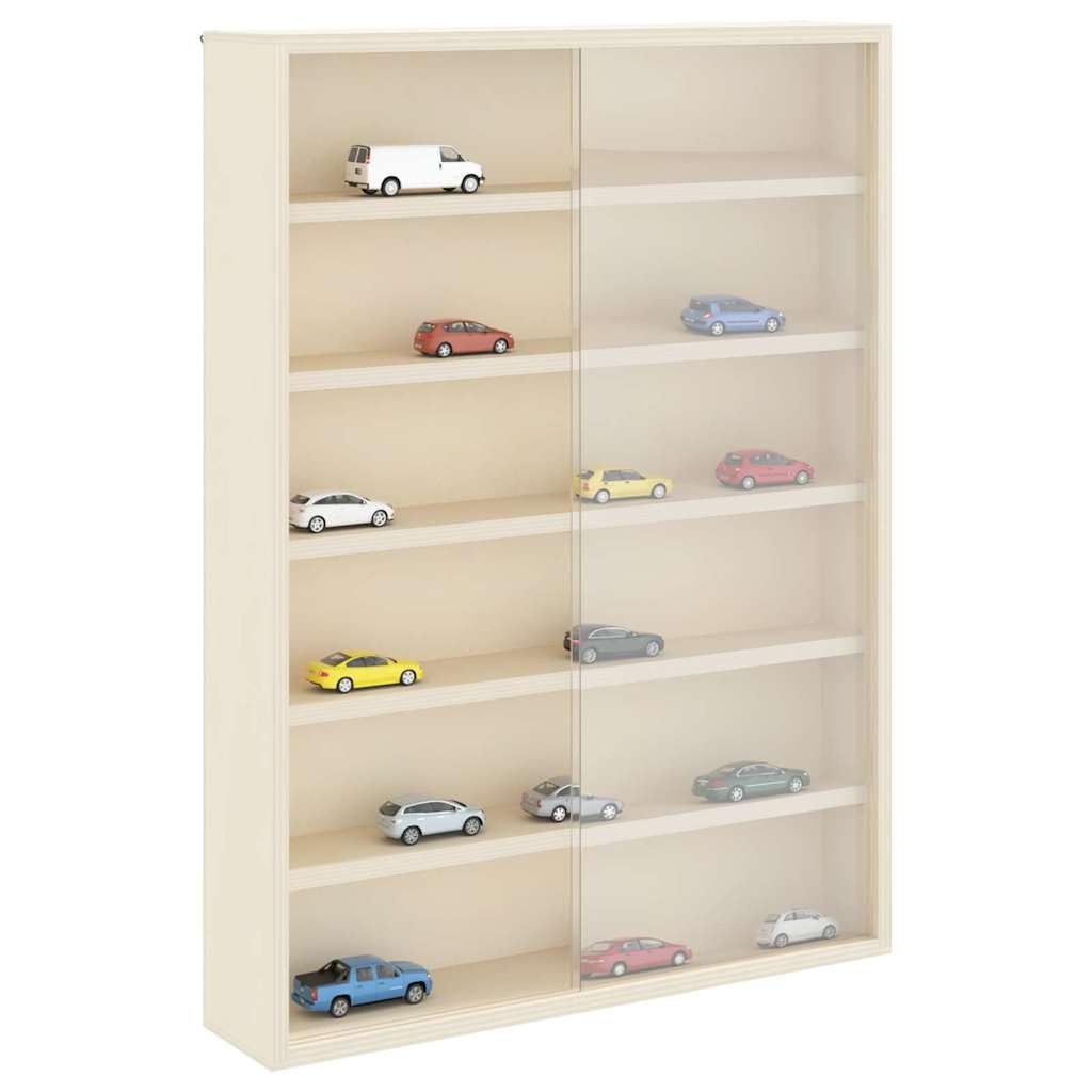 vidaXL Holz-Sammelvitrine mit Regal Braun 40 x 8,5 x 54 cm Sperrholz, Wohnzimmeraufbewahrung, Modern