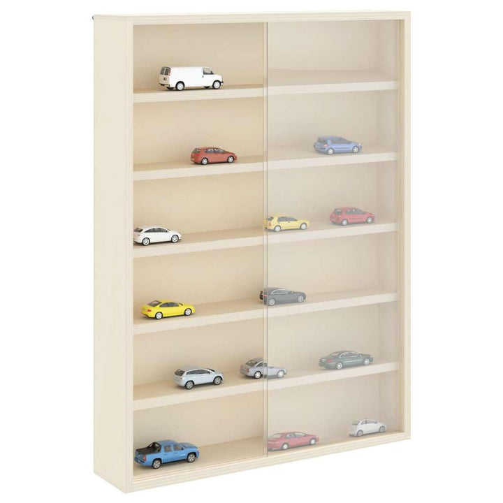vidaXL Holz-Sammelvitrine mit Regal Braun 40 x 8,5 x 54 cm Sperrholz, Wohnzimmeraufbewahrung, Modern