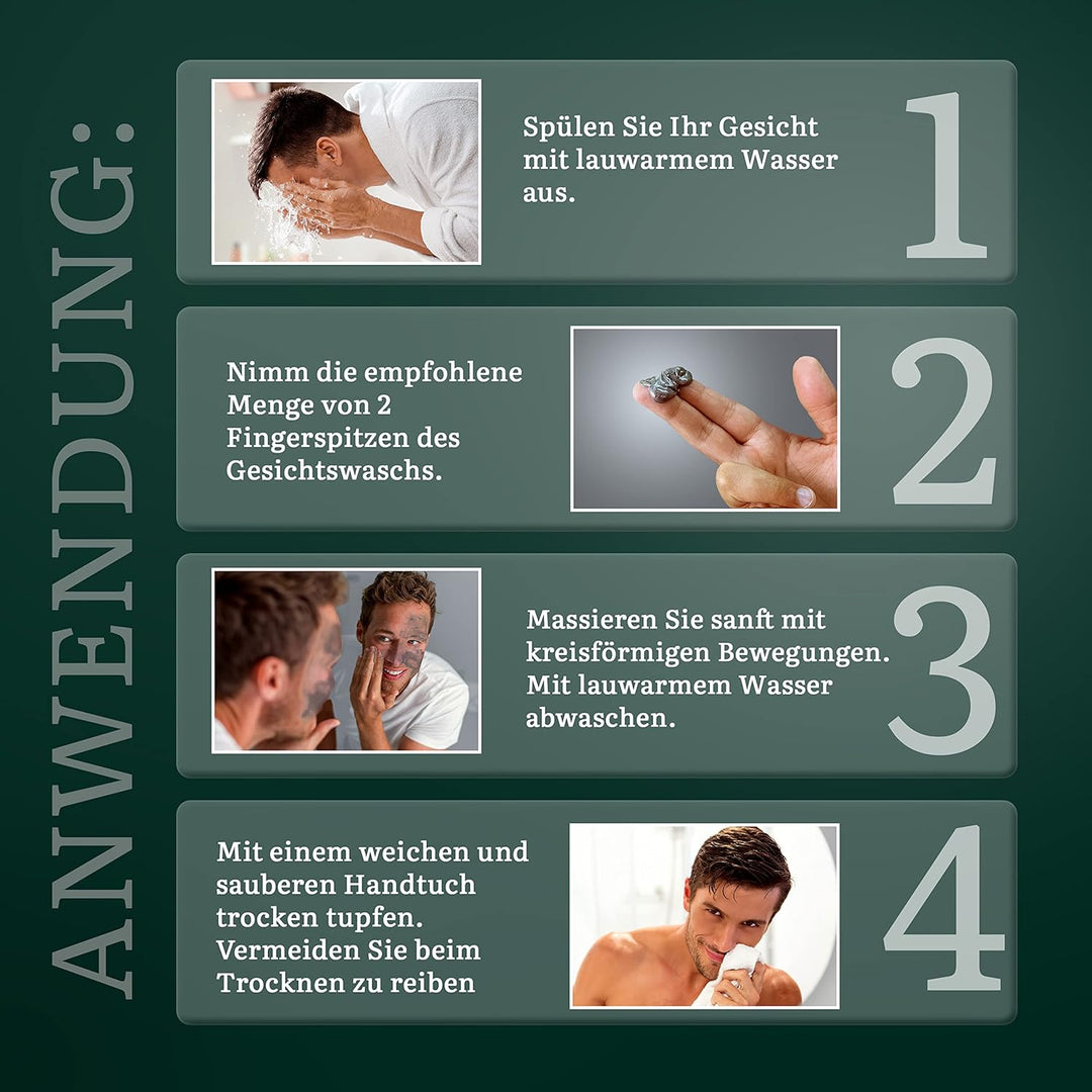Dear D Männer Face Wash | Aktivkohle Gesichtsreinigung Mit Antbakterieller Und Peelender Wirkung | P