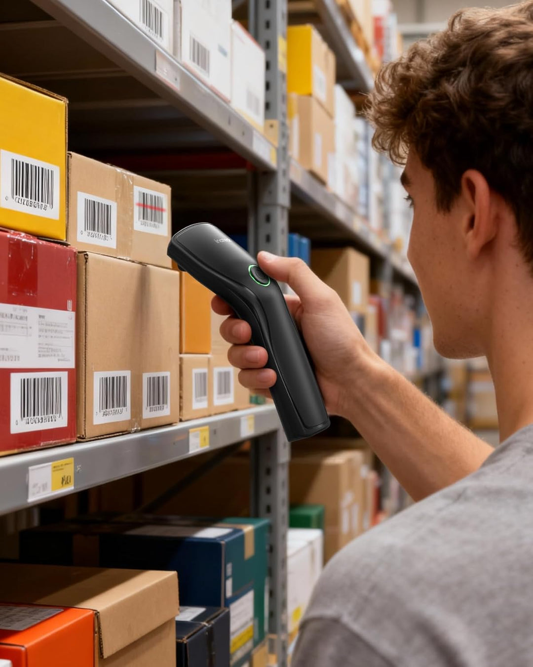 Inateck Leicht Barcode Scanner 2D Bluetooth, mit USB und 2.4G Kabellos | QR Code Scanner mit Abnehmb