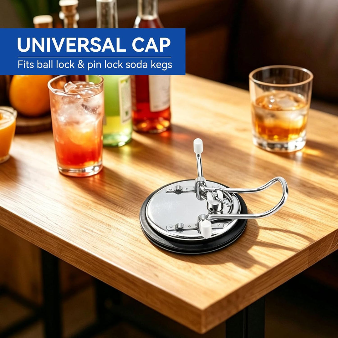 Keg Lid, Stainless Steel Beer Lid Continuous Carbonation Keg Lid Corny Keg Lid with Liquid Post Kohl